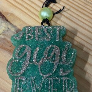 Green Glitter 'Best Gigi Ever' Car Freshie (Cheers Scent)
